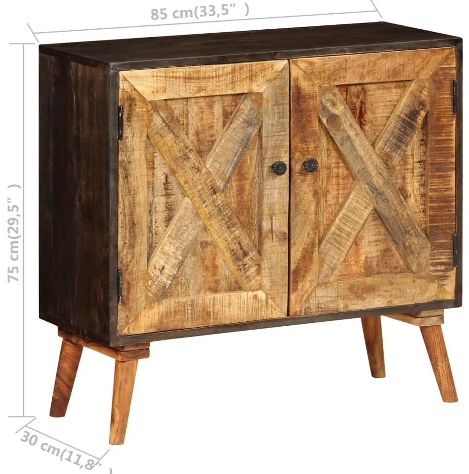 vidaXL Ντουλάπι 85 x 30 x 75 εκ. από Μασίφ Ξύλο Μάνγκο