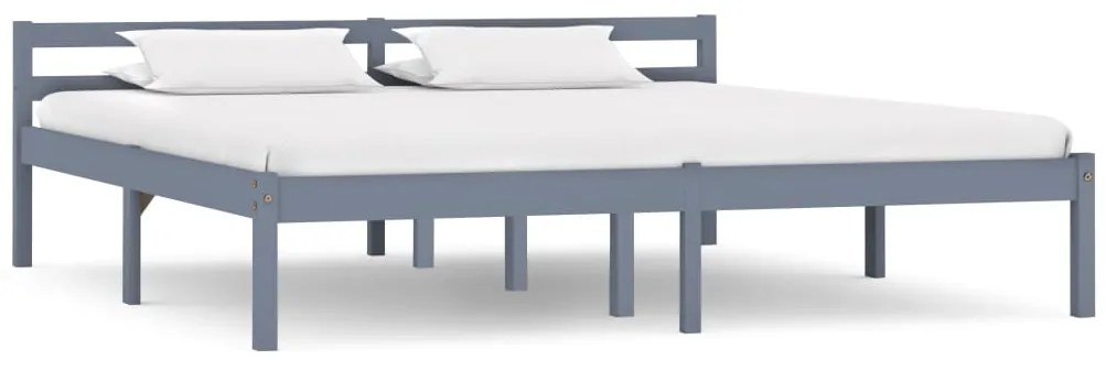 vidaXL Πλαίσιο Κρεβατιού Γκρι 160 x 200 εκ. από Μασίφ Ξύλο Πεύκου