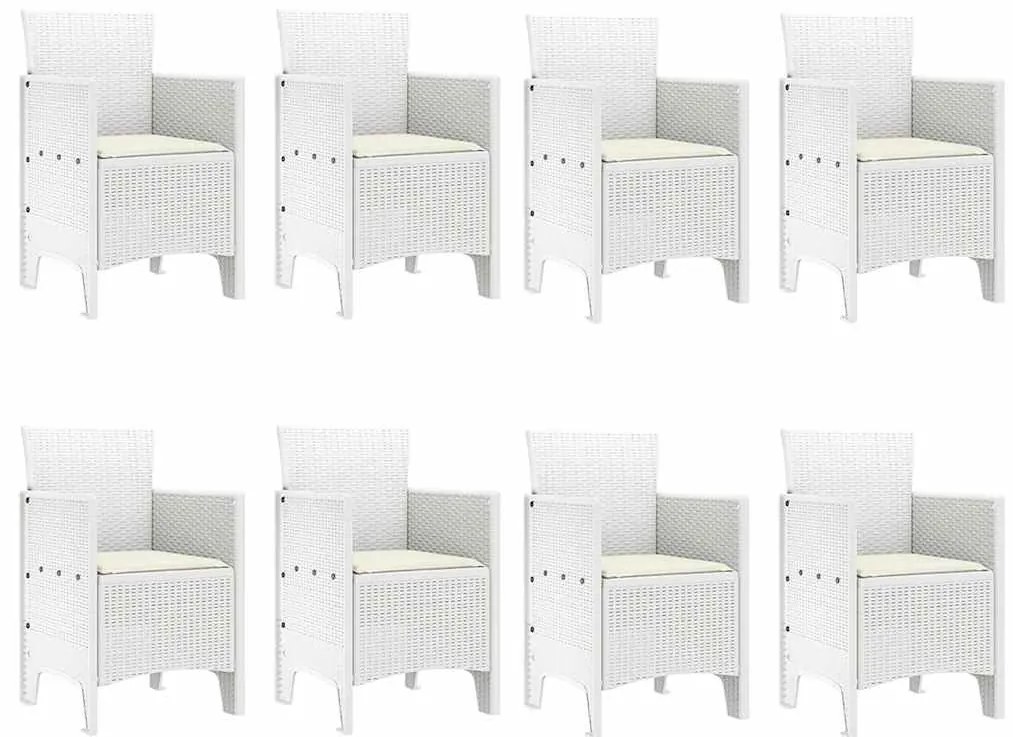 vidaXL Σέτ φαγητού για κήπο 9 pcs Ανοιχτό γκρι Rattan Polt