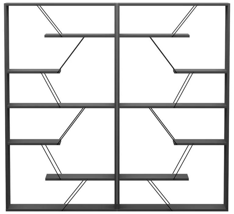 Βιβλιοθήκη Tars ανθρακί-μαύρο 168x24x157εκ 168x24x157 εκ.