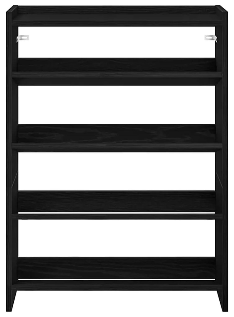 Ράφι παπουτσιών Μαύρο 60x25x81 cm Κατασκευασμένο ξύλο - Μαύρο