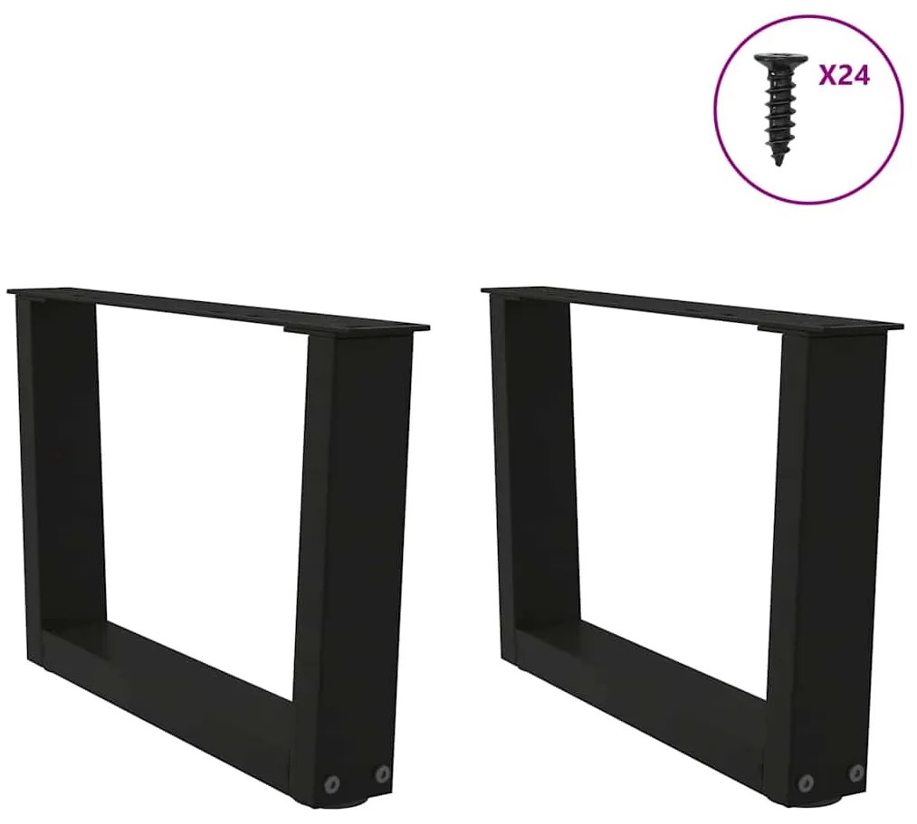 vidaXL Πόδια Τραπεζιού Σαλονιού Σχήματος V 2 τεμ. Μαύρο 50x(30-31,3) εκ. Ατσάλι