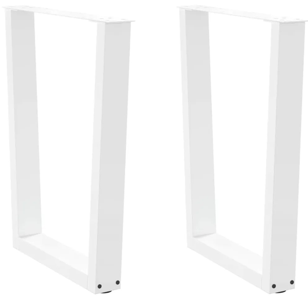 vidaXL Πόδια Τραπεζαρίας Σχήματος V 2 τεμ. Λευκά 60x(72-73,3) εκ. Ατσάλι