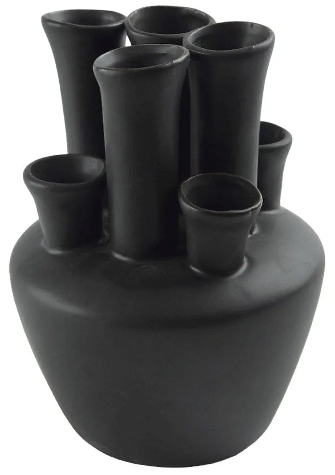 Βάζο Tubes 61858 18cm Black Ceramic