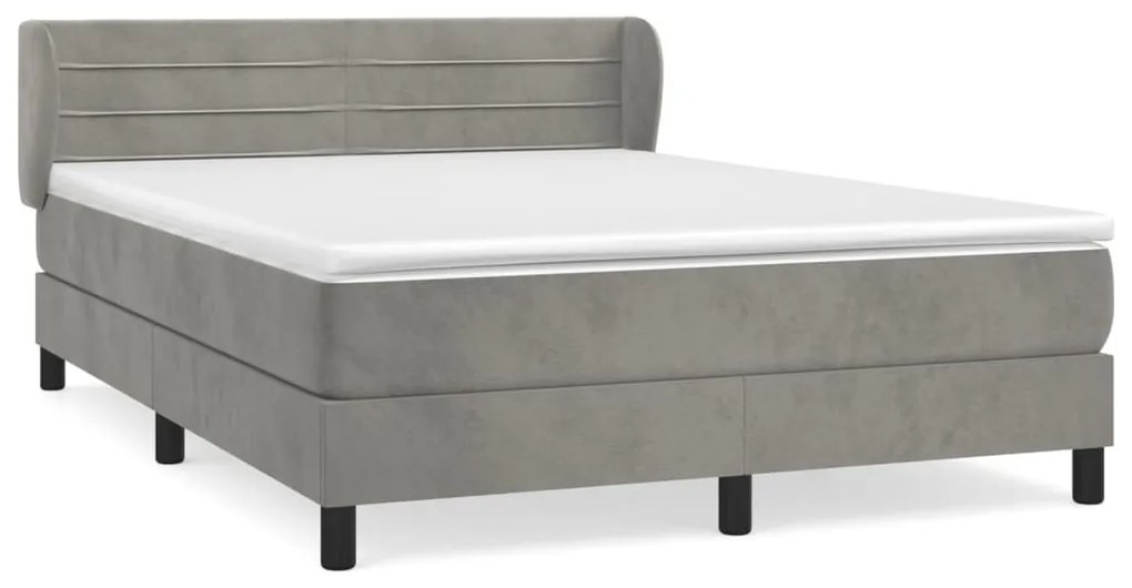 ΚΡΕΒΑΤΙ BOXSPRING ΜΕ ΣΤΡΩΜΑ ΑΝΟΙΧΤΟ ΓΚΡΙ 140X190 ΕΚ. ΒΕΛΟΥΔΙΝΟ 3127547