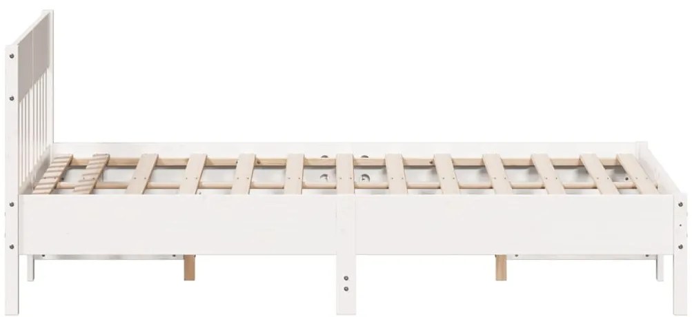 vidaXL Σκελετός Κρεβ. Χωρίς Στρώμα Λευκό 135x190 εκ Μασίφ Πεύκο