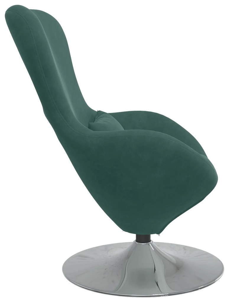 vidaXL Πολυθρόνα Αυγού Dark Green Βελούδο