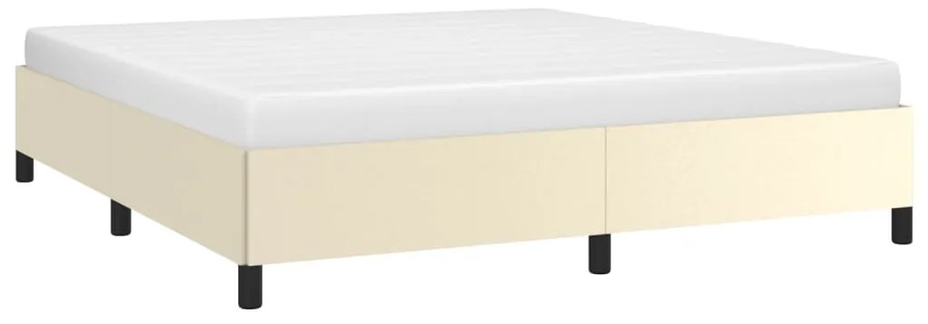 vidaXL Πλαίσιο Κρεβατιού Κρεμ 160x200 εκ. από Συνθετικό Δέρμα