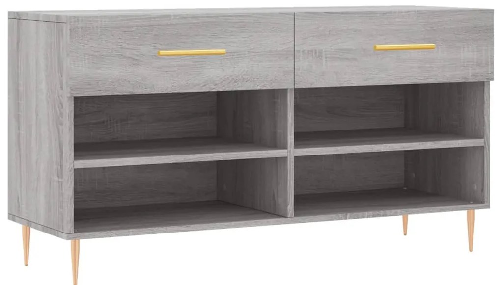 vidaXL Παπουτσοθήκη Γκρι Sonoma 102x35x55 εκ. από Επεξεργασμένο Ξύλο