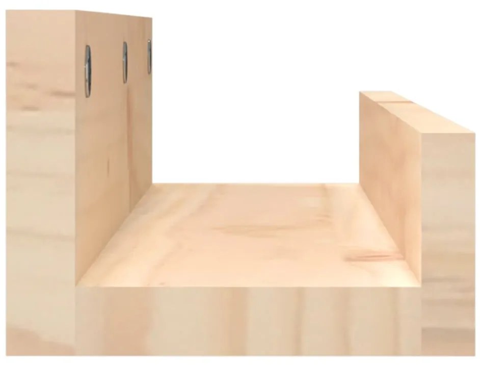 vidaXL Ράφια Τοίχου 2 τεμ. 50 x 12 x 9 εκ. από Μασίφ Ξύλο Πεύκου