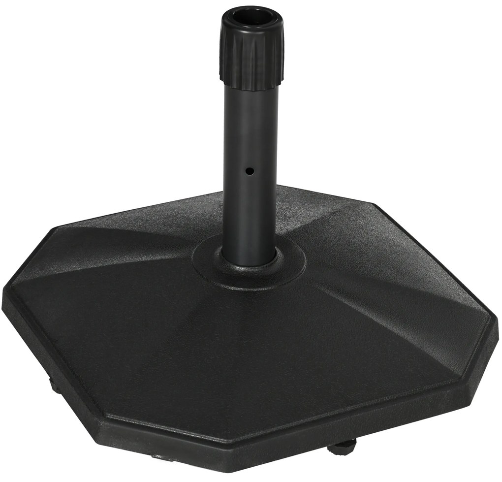 Βάση ομπρέλας Outsunny, 18 kg, γέμιση τσιμέντου, συμπαγές σχήμα, πλαστικό περίβλημα, μαύρο, 45,5 x 45,5 x 33 cm