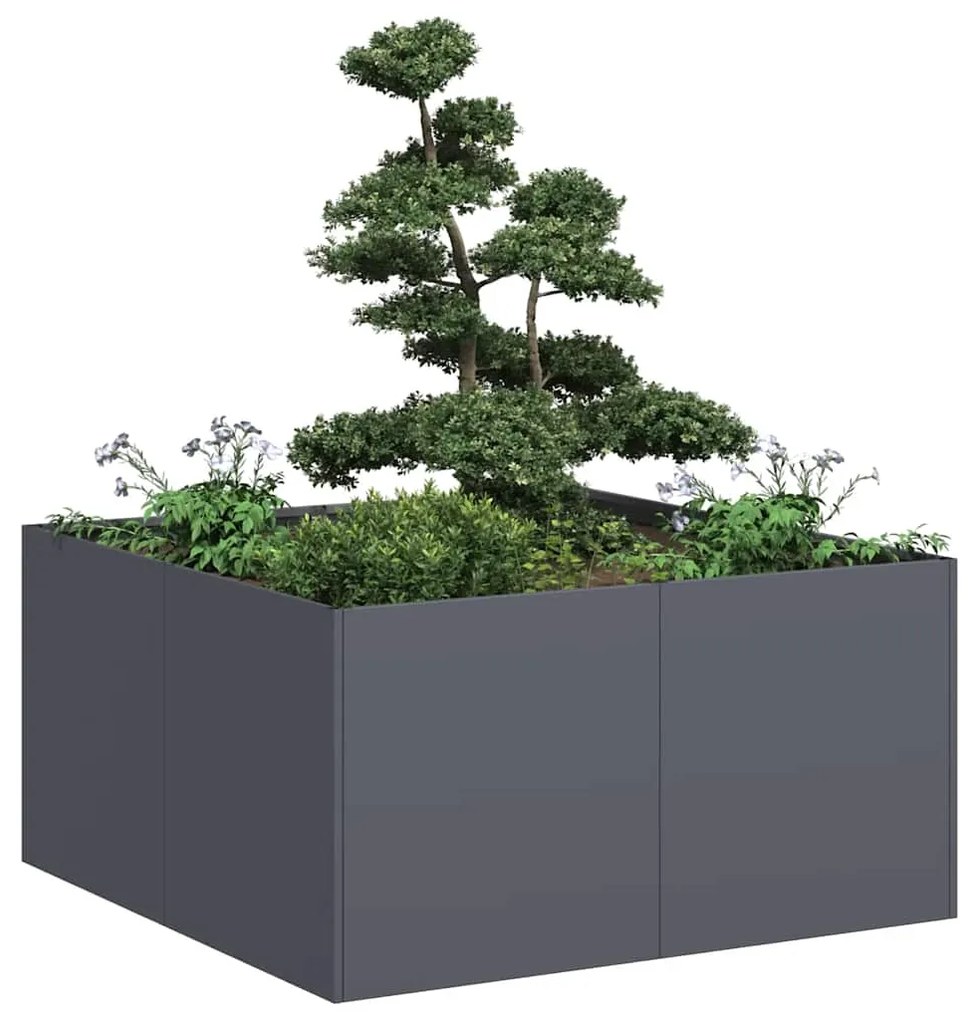 Ζαρντινιέρα Ανθρακί 80x80x40 εκ. από Χάλυβα Ψυχρής Έλασης