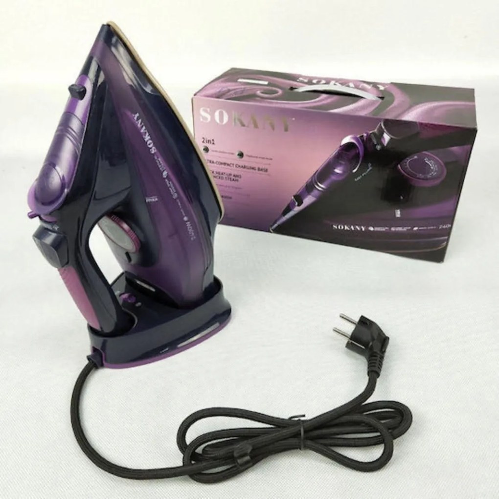 SOKANY SK-2085 Σίδερο Ατμού 2400W με Κεραμική Πλάκα και Συνεχόμενη Παροχή 35gr-min Μόβ