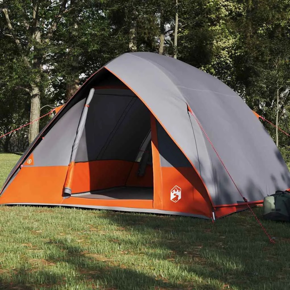 vidaXL Σκηνή Camping Γκρι και πορτοκαλί 320 x 275 x 190 εκ.