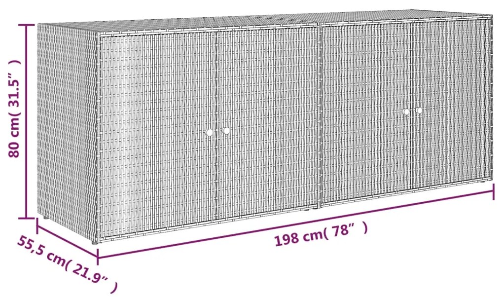 ΝΤΟΥΛΑΠΙ ΑΠΟΘΗΚΕΥΣΗΣ ΚΗΠΟΥ ΜΑΥΡΟ 198X55,5X80 ΕΚ ΣΥΝΘΕΤΙΚΟ ΡΑΤΑΝ 319870