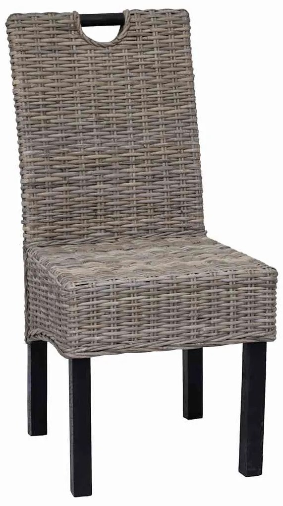 vidaXL Καρέκλες Τραπεζαρίας 4 τεμ. από Ρατάν Kubu και Ξύλο Μάνγκο