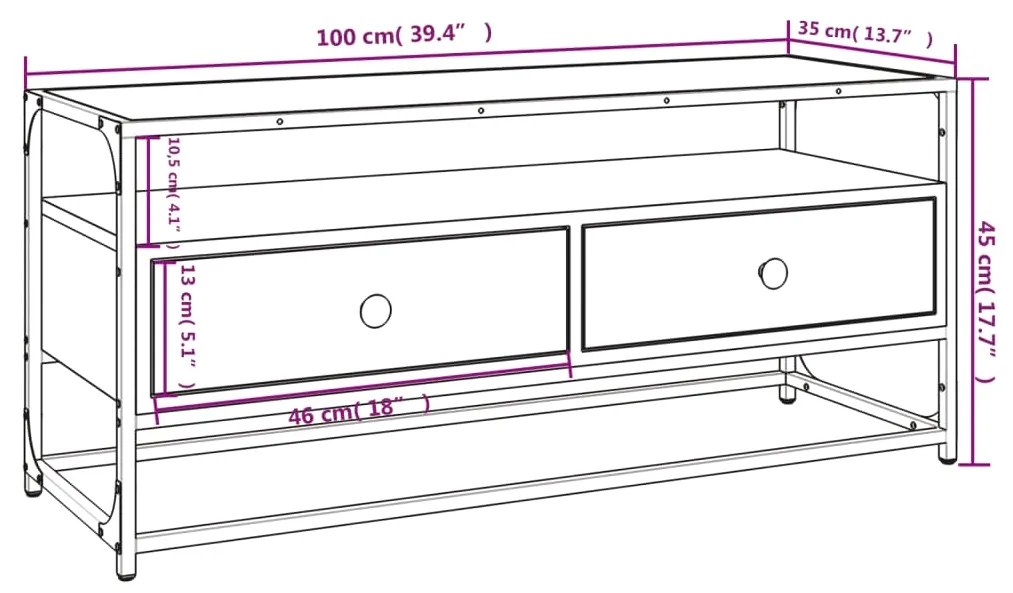 ΈΠΙΠΛΟ ΤΗΛΕΟΡΑΣΗΣ SONOMA ΔΡΥΣ 100X35X45 ΕΚ. ΕΠΕΞ. ΞΥΛΟ 826306