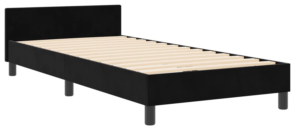 vidaXL Κρεβάτι Μαύρο 90x200 εκ. Βελούδο