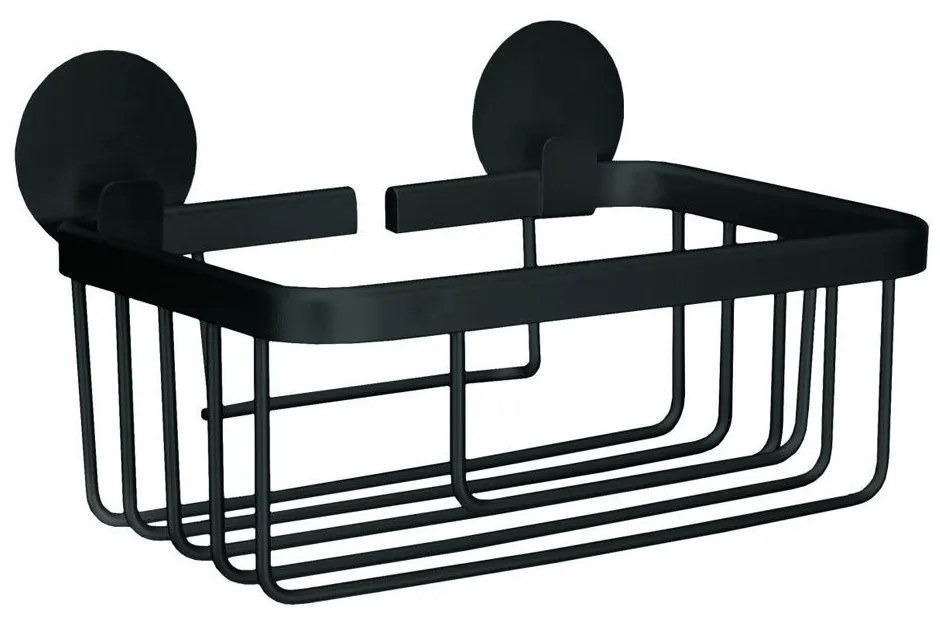 Ράφι Μπάνιου Rocco 18,5x7x14cm Black Kleine Wolke Aluminium