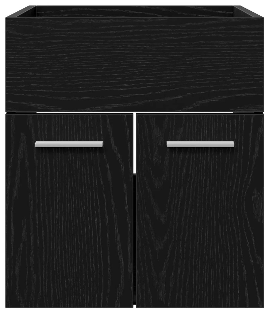 vidaXL Ντουλάπι νιπτήρα με αποθήκευση Μαύρη Οξυά 41 x 38,5 x 46 cm