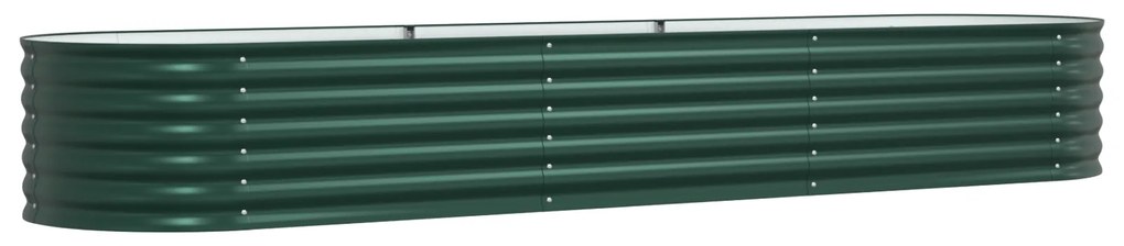 vidaXL Υψωμένο Κρεβάτι Κήπου Πράσινο 320x80x44 εκ. Γαλβανισμένο Ατσάλι