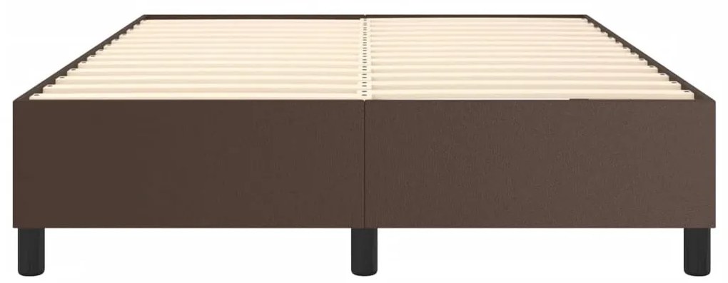 vidaXL Σκελετός Κρεβατιού με Ελατήρια Καφέ 140x200 εκ. από Συνθετικό Δέρμα