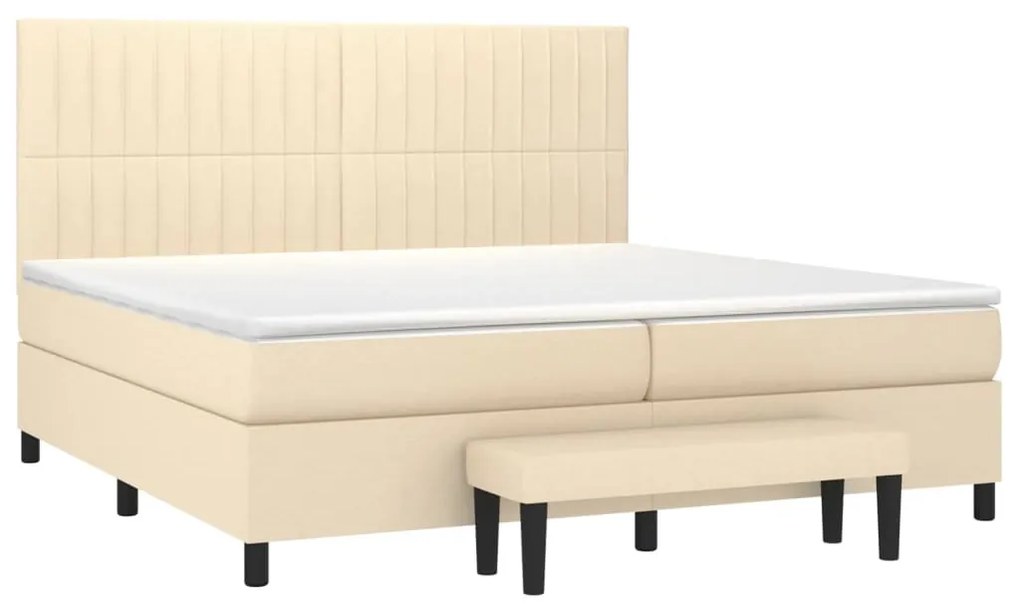 ΚΡΕΒΑΤΙ BOXSPRING ΜΕ ΣΤΡΩΜΑ ΚΡΕΜ 200X200 ΕΚ. ΥΦΑΣΜΑΤΙΝΟ 3136786