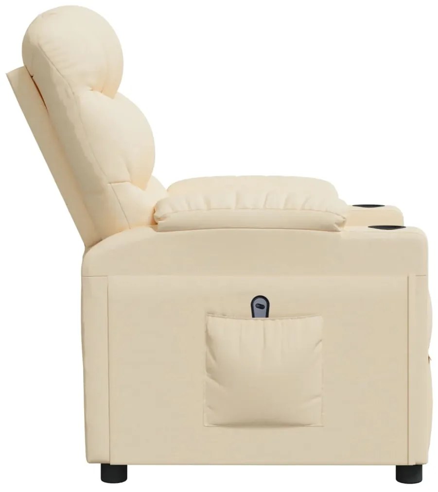 vidaXL Πολυθρόνα Ανακλινόμενη Ηλεκτρική Κρεμ Υφασμάτινη