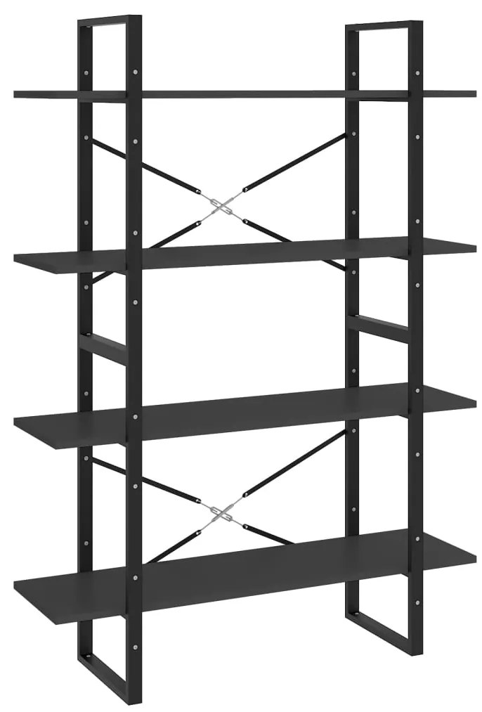 vidaXL Βιβλιοθήκη με 4 Ράφια Γκρι 100 x 30 x 140 εκ. από Επεξ. Ξύλο