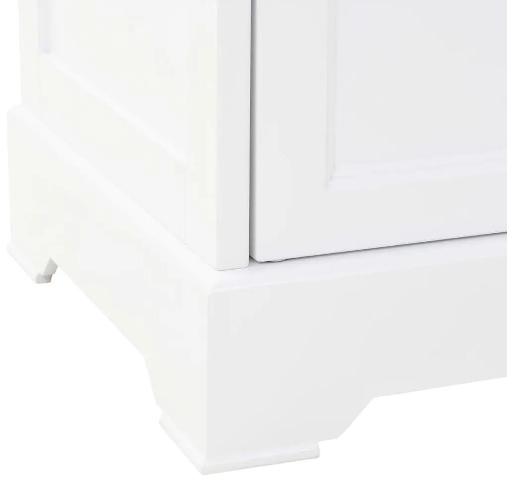 Βιτρίνα Σαλονιού με 4 Πόρτες 80x40x180 εκ. MDF και Ξύλο Πεύκου - Λευκό