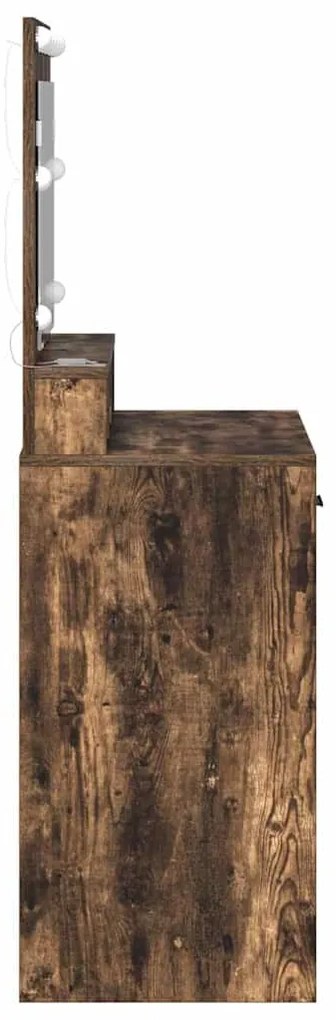 vidaXL Κομοδίνο Καπνιστή δρυς 79 x 41 x 135 cm Επεξεργασμένο ξύλο