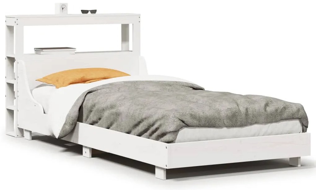 vidaXL Σκελετός Κρεβ. Χωρίς Στρώμα Λευκό 90x190 εκ Μασίφ Πεύκο