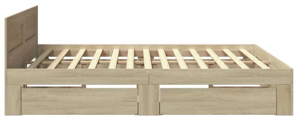 vidaXL Πλαίσιο Κρεβατιού με Κεφαλάρι Sonoma Δρυς 200x200εκ. Επεξ. Ξύλο