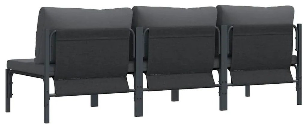vidaXL Εξωτερικά Έπιπλα 3 pcs Ανθρακί 80 x 80 x 71 cm Ατσάλι