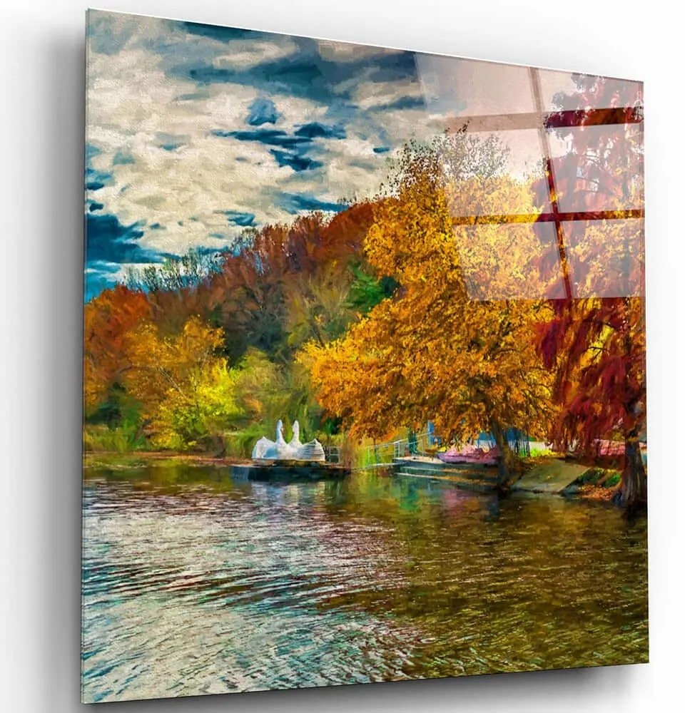 Πίνακας Γυάλινος 231MDF1372 80x80cm Multi Wallity Τετράγωνοι Glass