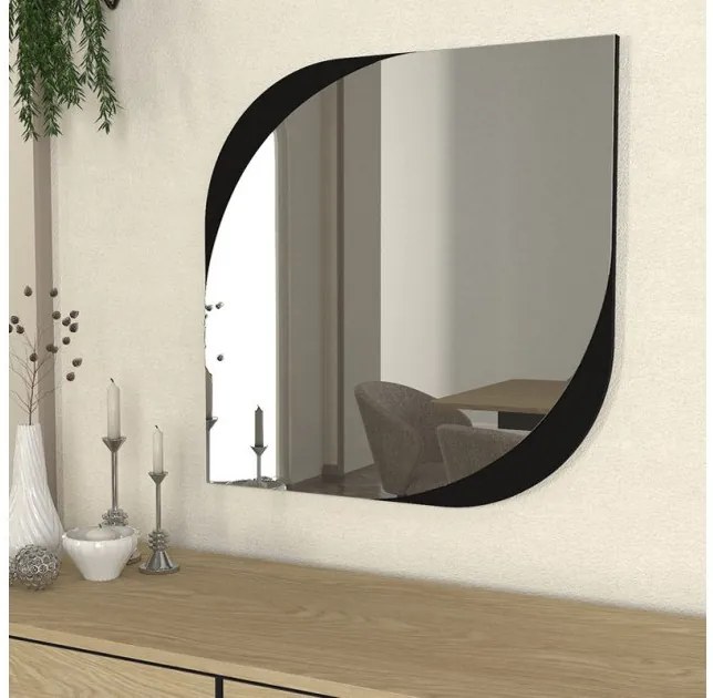 Καθρέπτης τοίχου Lava Μegapap μαύρο 70x2,2x70εκ. GP042-0293,4-GP042-0293,4-Μαύρο GP042-0293,4