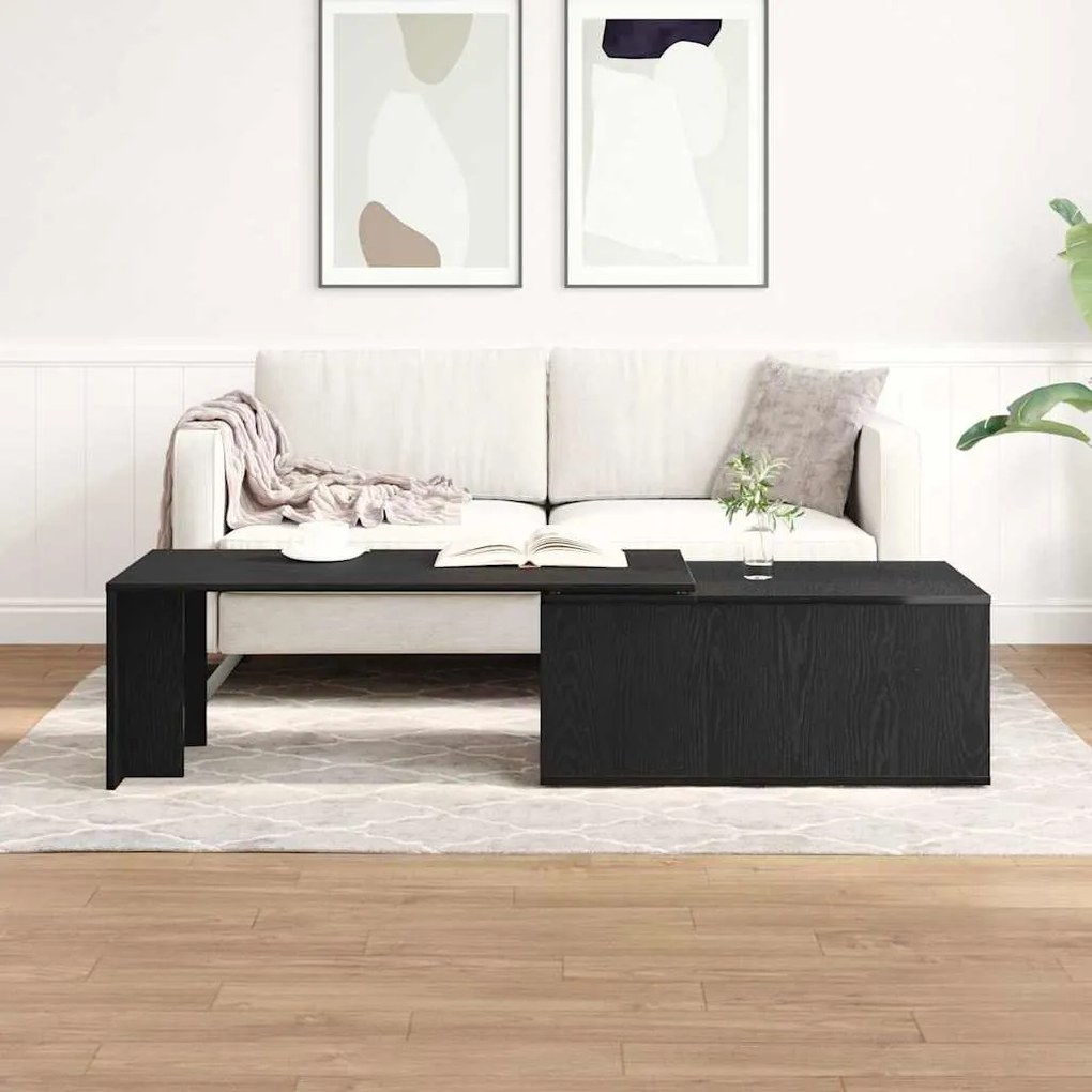 vidaXL Τραπεζάκι σαλονιού Μαύρη δρυς 150 x 50 x 35 εκ