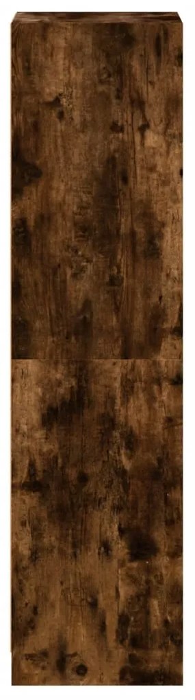 vidaXL Ντουλάπι Καπνιστή Δρυς 35x37x142 εκ. με Γυάλινη Πόρτα