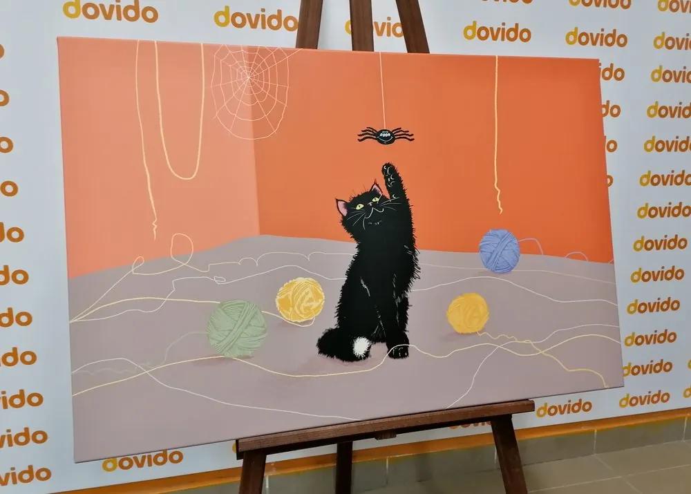 Εικόνα παιχνιδίαρα γάτα με μπάλλες - 60x40