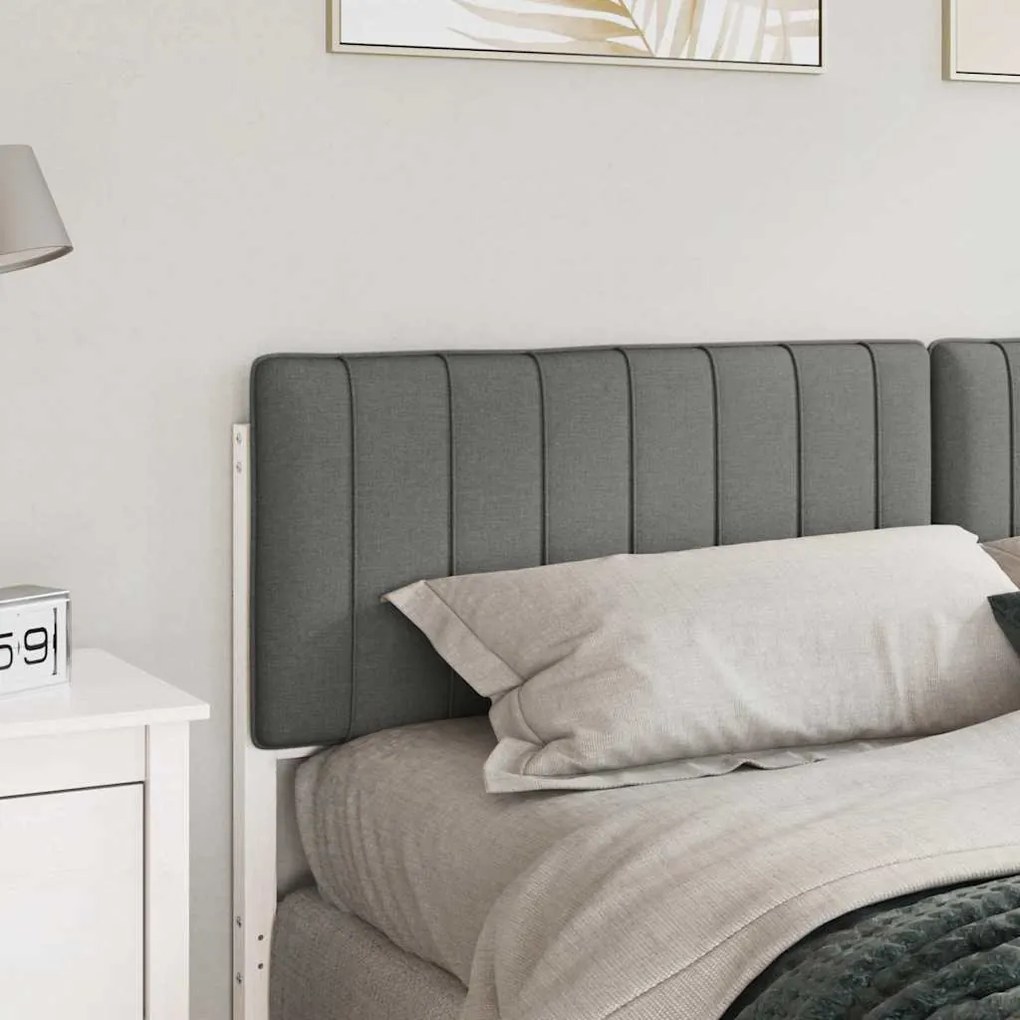 vidaXL Ταπετσαρισμένο κεφαλάρι Λευκό και Ανοιχτό Γκρι 180 cm