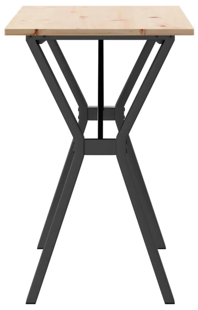 vidaXL Τραπέζι Τραπεζαρίας Πλαίσιο Υ Μασίφ Πεύκο/Ατσάλι