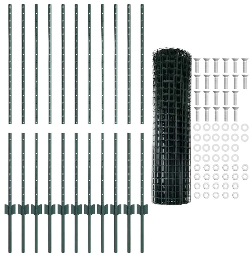 vidaXL Τεντώτο με στήριγμα Πράσινο 1,2 x 25 m Ατσάλι