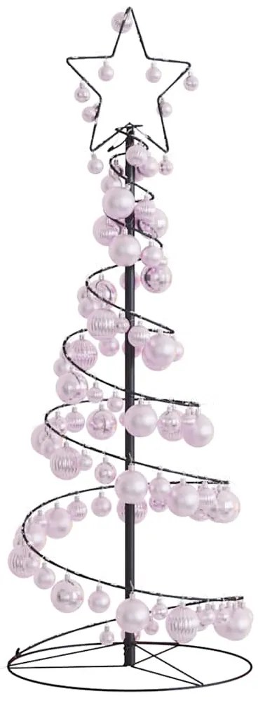 vidaXL Χριστουγεννιάτικο δέντρο LED με μπιχλιμπίδια 80 LED 120 εκ.