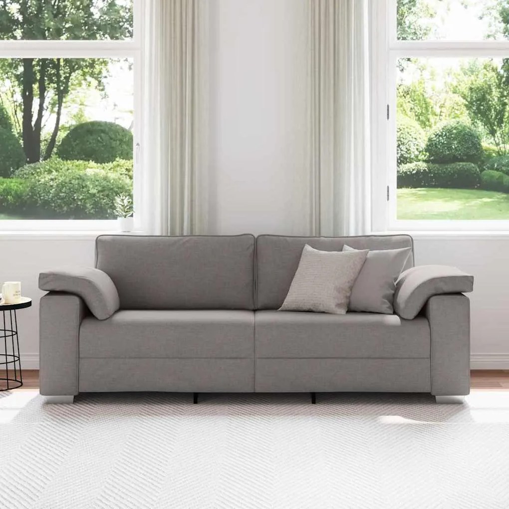 vidaXL Καναπές με μαξιλάρι Taupe 219 x 77 x 82 εκ ύφασμα