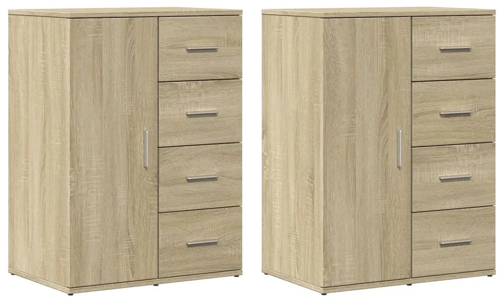 vidaXL Βοηθητικό Ντουλάπι 2τεμ. Sonoma Δρυς 59x39x80 εκ. Επεξεργ. Ξύλο