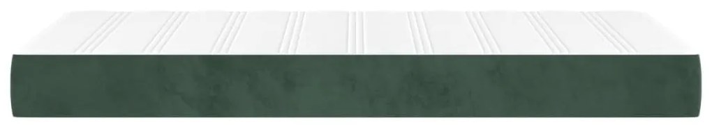 Στρώμα με Pocket Springs Σκούρο Πράσινο 120x190x20 εκ Βελούδινο - Λευκό