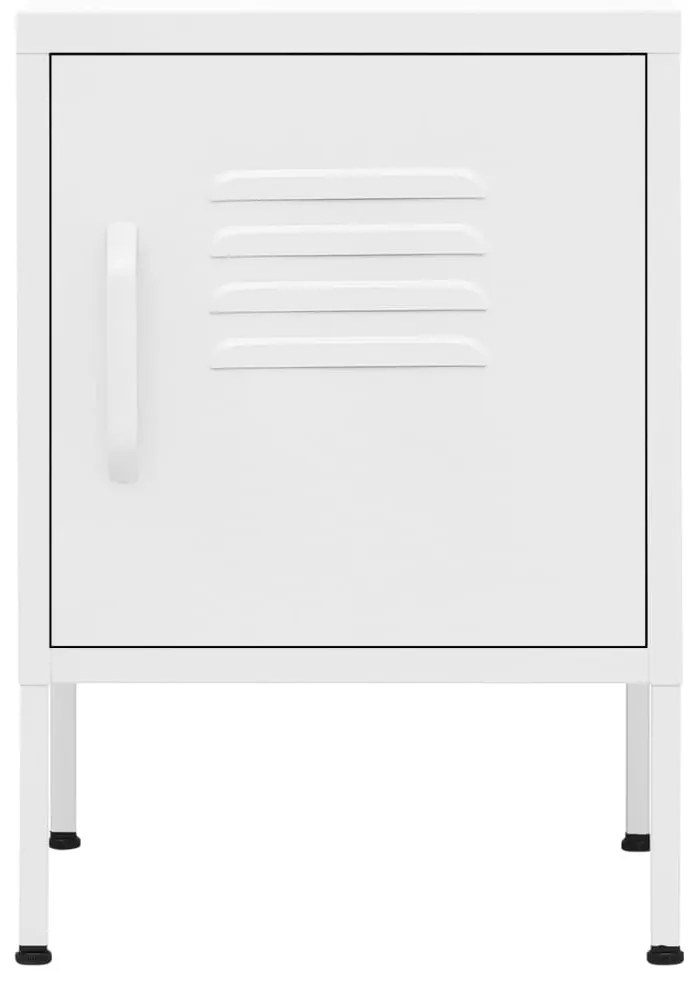 vidaXL Κομοδίνα 2 τεμ. Λευκά 35 x 35 x 51 εκ. Ατσάλινα