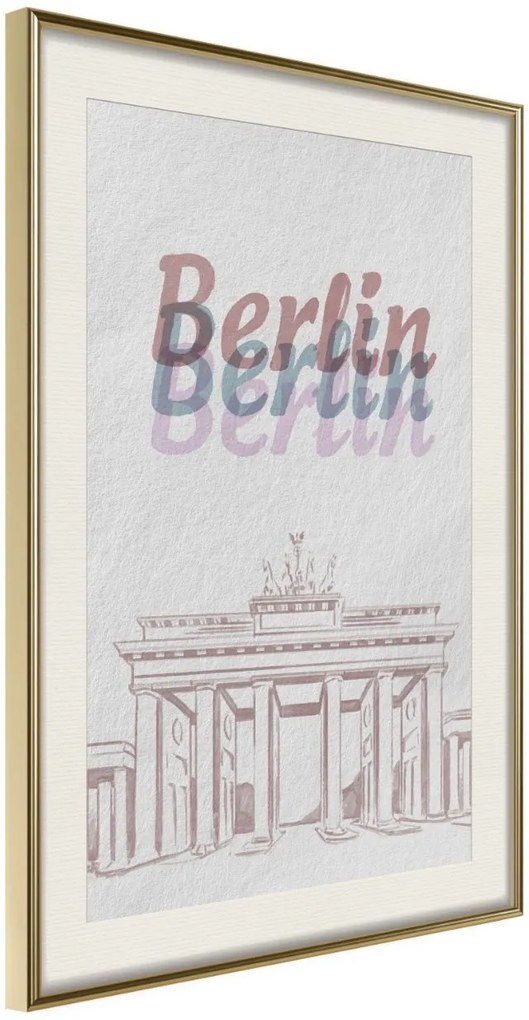 Αφίσα - Pastel Berlin - 30x45 - Χρυσό - Με πασπαρτού