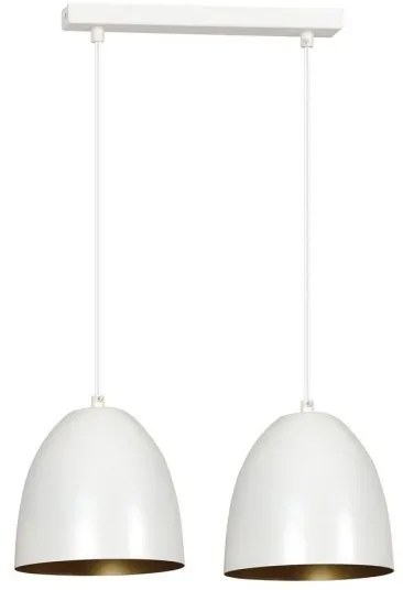 Κρεμαστό Φωτιστικό Οροφής 2xE27 Ατσάλι LENOX Made in Poland Emibig-411/2-Λευκό-Χρυσό 411/2