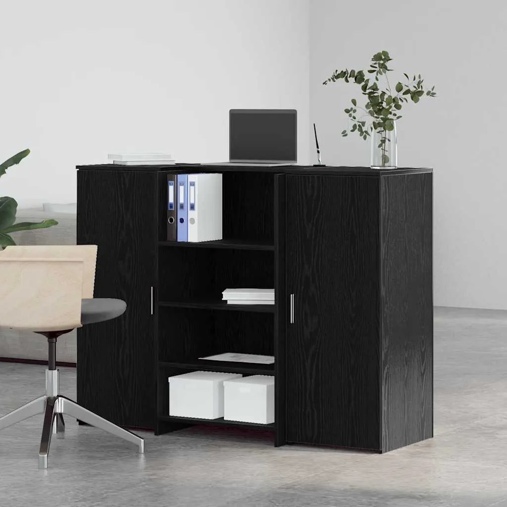 vidaXL Γραφείο υποδοχής Μαύρο Δρυς 135x50x103,5 εκ. Επεξεργασμένο Ξύλο